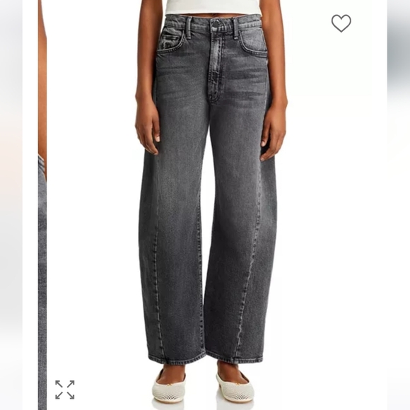 MOTHER The Half Pipe Flood Barrell High Rise Jeans Outta Sight 25 Faded Black - Picture 2 of 11